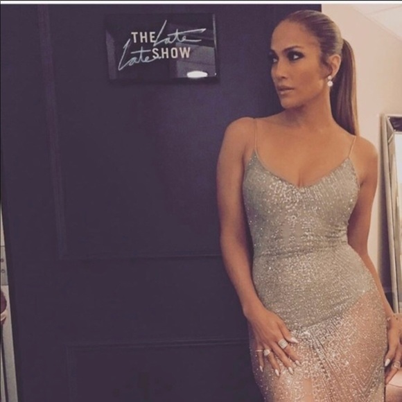 Dresses & Skirts - Silver Glitter Sheer Dress M